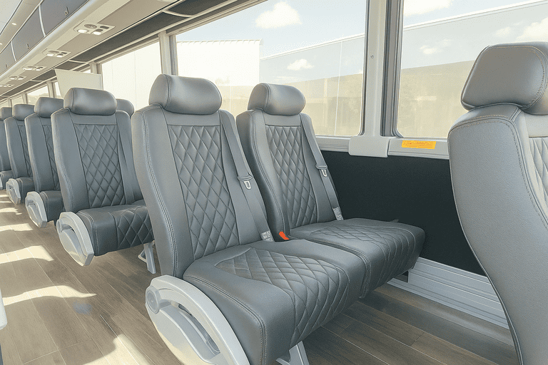 interior of Sarasota Charter Bus charter bus